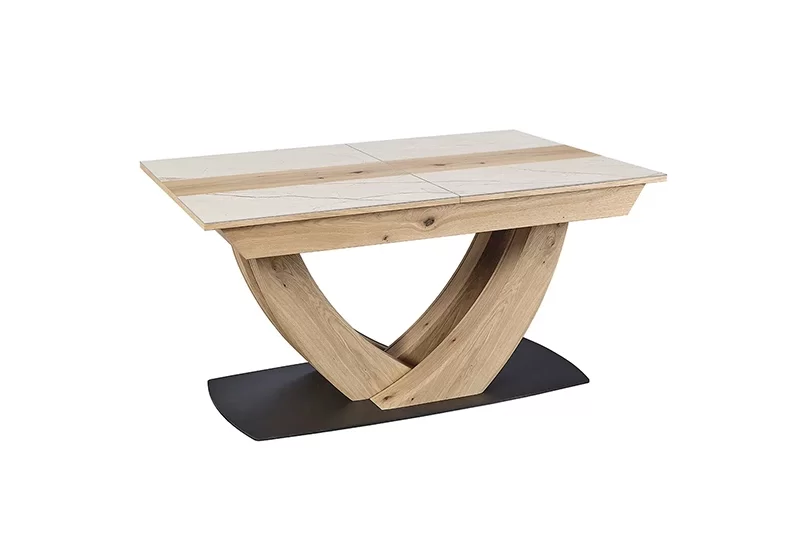 Table a manger extensible Ilona en ceramique et placage chene