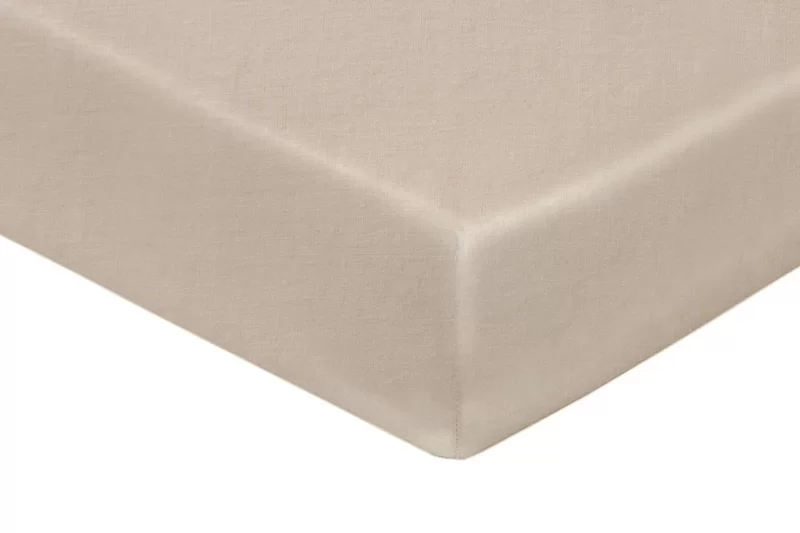 Drap housse Louxor 100% lin uni lav&eacute; Blanc des Vosges